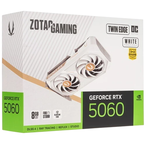 Видеокарта ZOTAC (ZT-B50600Q-10M) GeForce RTX 5060 8GB Twin Edge OC WHITE ED