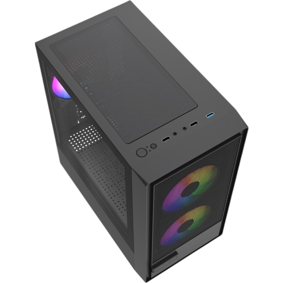 Компьютерный корпус Powercase Mistral SM02 TG ARGB Black (CMMSM02B-A3)