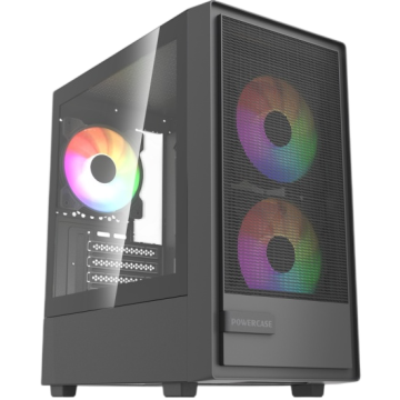 Компьютерный корпус Powercase Mistral SM02 TG ARGB Black (CMMSM02B-A3)