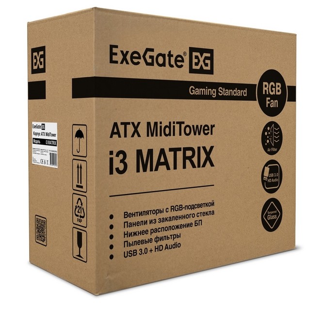 Компьютерный корпус ExeGate i3 MATRIX RGB (EX289022RUS)