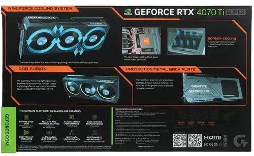 Видеокарта Gigabyte (GV-N407TSGAMING-16GD) GeForce RTX 4070 Ti SUPER 16GB GAMING