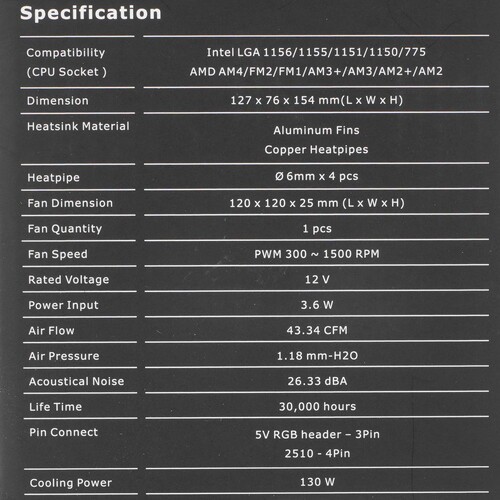 Кулер для процессора ThermalTake AIR COOLER UX 200 ARGB CL-P065-AL12SW-A PWM