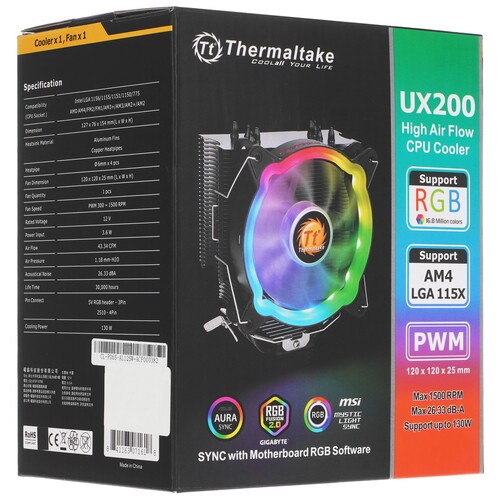 Кулер для процессора ThermalTake AIR COOLER UX 200 ARGB CL-P065-AL12SW-A PWM