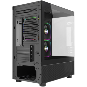 Компьютерный корпус Powercase Vision Micro M2 TG ARGB Black (CVMBM2-A3)