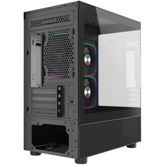 Компьютерный корпус Powercase Vision Micro M2 TG ARGB Black (CVMBM2-A3)