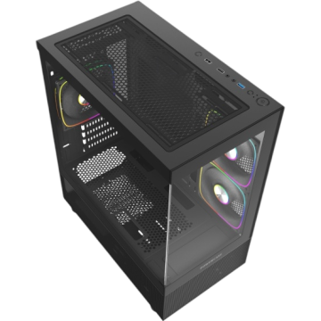 Компьютерный корпус Powercase Vision Micro M2 TG ARGB Black (CVMBM2-A3)