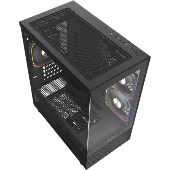 Компьютерный корпус Powercase Vision Micro M2 TG ARGB Black (CVMBM2-A3)