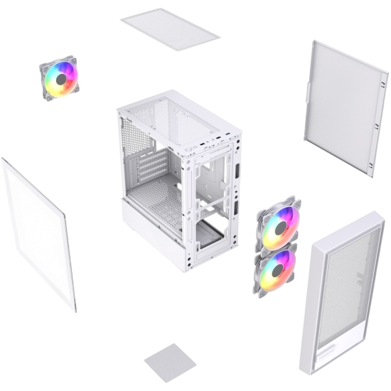Компьютерный корпус Powercase Mistral SM02 TG ARGB White (CMMSM02W-A3)
