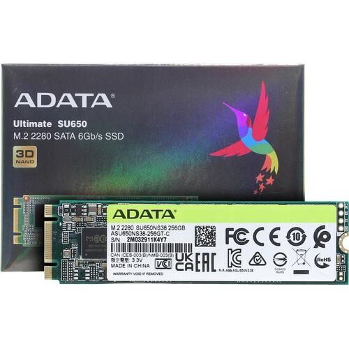 Твердотельный накопитель ADATA 256 Gb ADATA SU650 ASU650NS38-256GT-C RTL