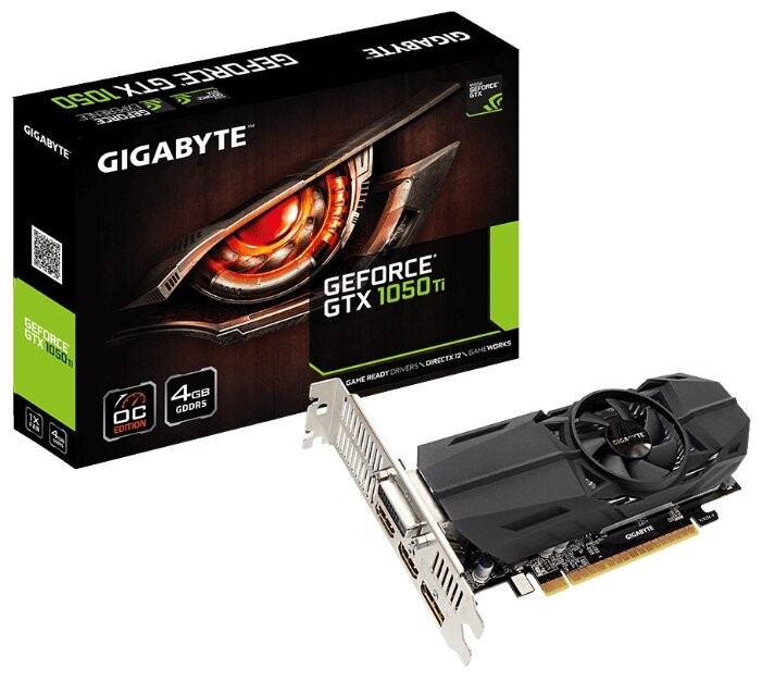 Видеокарта GIGABYTE (GV-N105TOC-4GL) GeForce GTX 1050 Ti 4GB OC Low Profile
