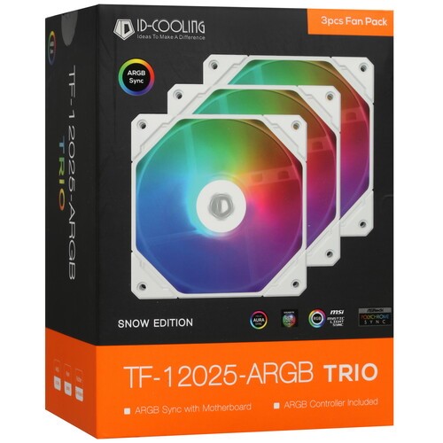 Комплект вентиляторов для корпуса ID-COOLING TF-12025-ARGB-TRIO-SNOW PWM