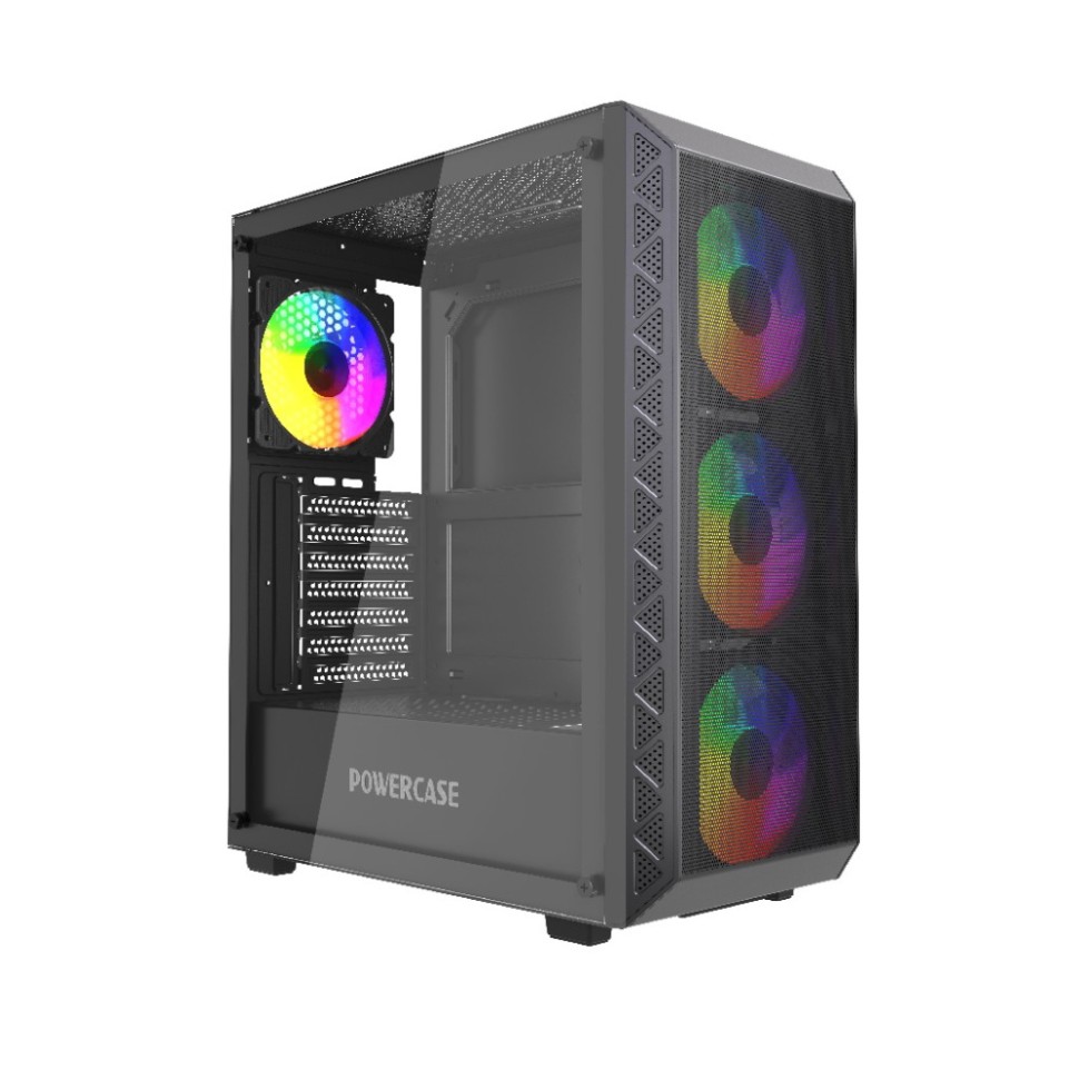 Компьютерный корпус Powercase Mistral S4B FRGB Fans Black (CMSB-L4)