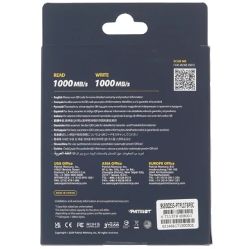 Внешний SSD Patriot 1000 USB-C EXT. Red (PTPL1TBPEC)