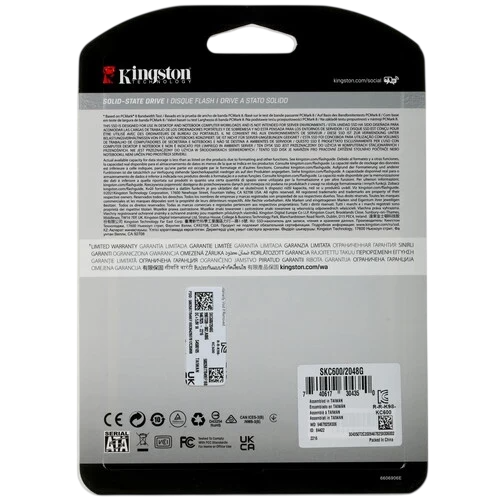 Твердотельный накопитель Kingston 2000 Gb KC600 (SKC600/2048G)