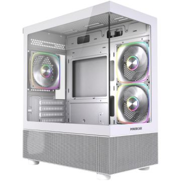 Компьютерный корпус Powercase Vision Micro M2 TG ARGB White (CVMWM2-A3)