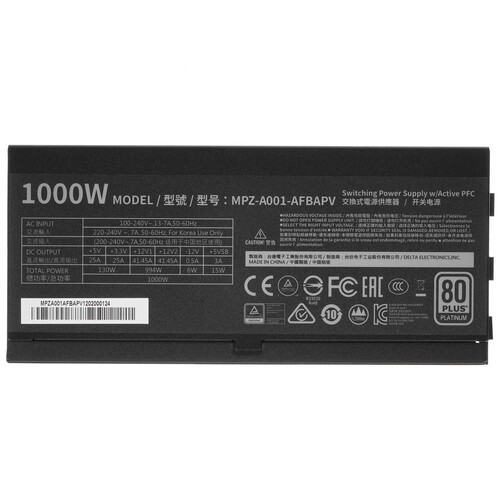 Блок питания Cooler Master 1000W Platinum V 1000 MPZ-A001-AFBAPV-EU