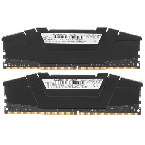 Оперативная память 32 Gb 4000 MHz G.Skill RIPJAWS V Black (F4-4000C16D-32GVKA)