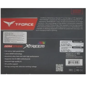Оперативная память 32 Gb 3600 MHz Team Group T-FORCE Xtreem ARGB Black (TF10D432G3600HC18JDC01)