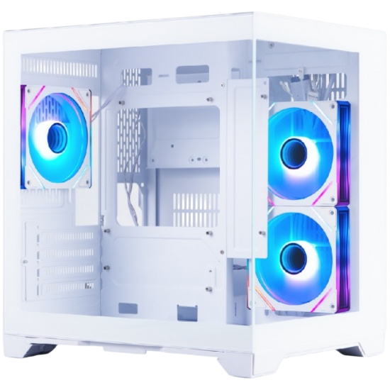 Компьютерный корпус 1STPLAYER MEGAVIEW MV5-TP ARGB White (MV5-TP-WH-2FC7R-W-1FC7-W)