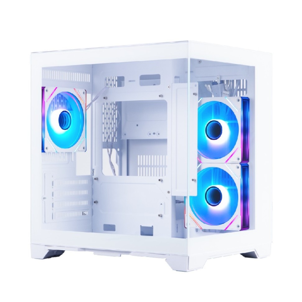 Компьютерный корпус 1STPLAYER MEGAVIEW MV5-TP ARGB White (MV5-TP-WH-2FC7R-W-1FC7-W)
