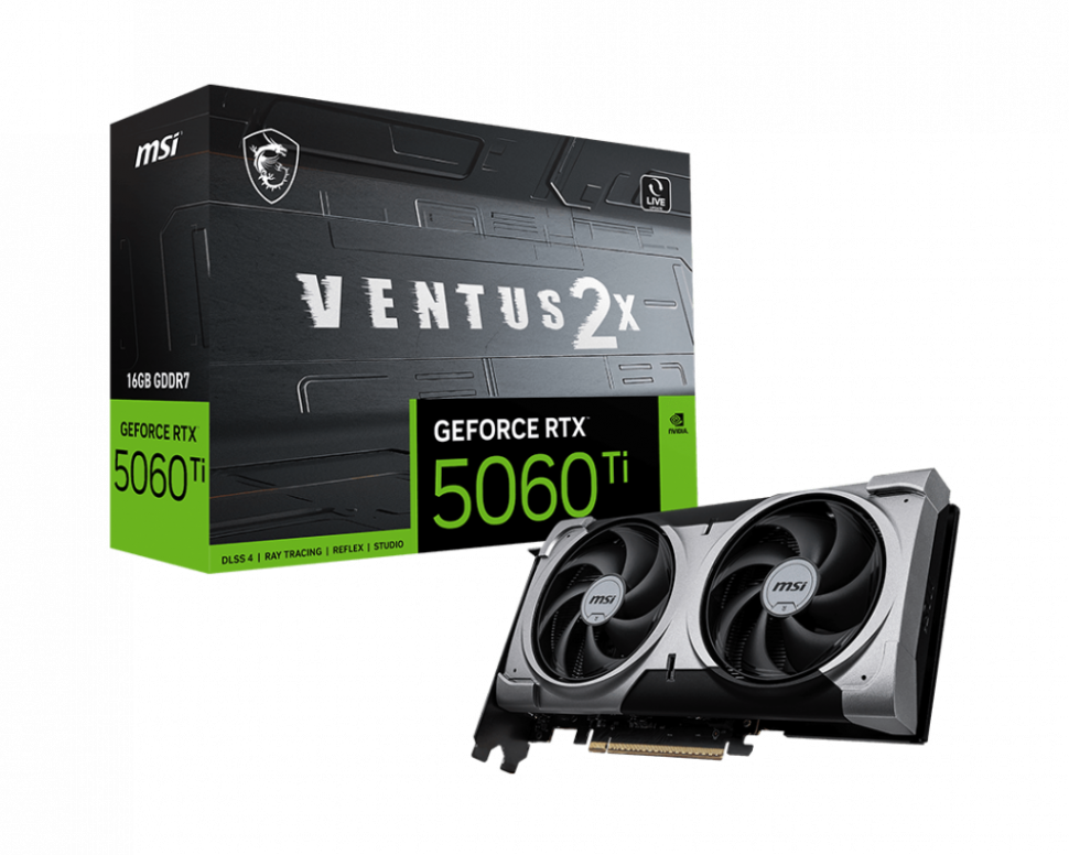 Видеокарта MSI (G506T-16V2P) GeForce RTX 5060 Ti 16GB VENTUS 2X PLUS