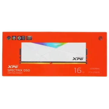 Оперативная память 16 Gb 3200 MHz ADATA XPG SPECTRIX D50 White RGB (AX4U320016G16A-SW50)