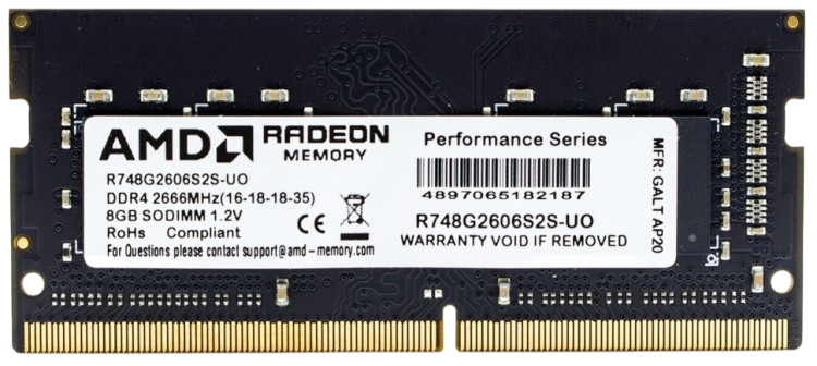 Оперативная память 8 Gb 2666 MHz AMD R7 PERFOMANCE SERIES Black (R748G2606S2S-UO)