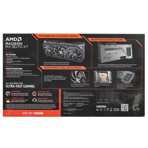 Видеокарта Gigabyte (GV-R9070XTGAMING-16GD) Radeon RX 9070 XT 16GB GAMING