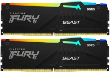Оперативная память 64 Gb 5600 MHz Kingston FURY Beast RGB Black (KF556C36BBE2AK2-64)