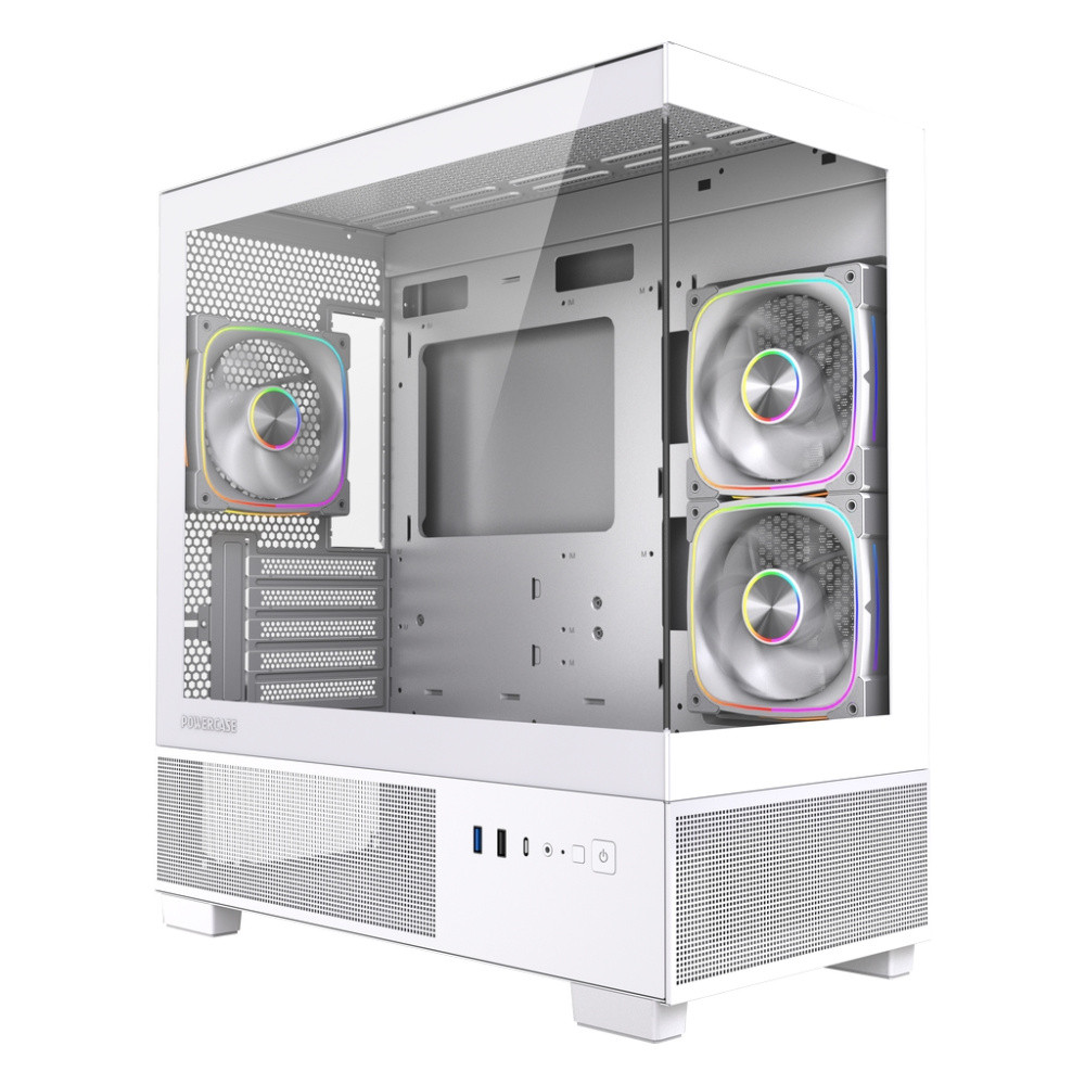 Компьютерный корпус Powercase Vision Micro S3W TG ARGB White (CVMMSW-A3)