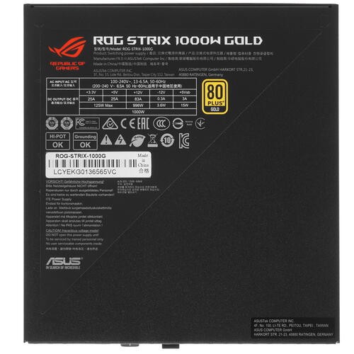 Блок питания ASUS 1000W ROG-STRIX-1000G (90YE00A5-B0NA00)