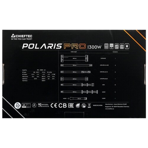 Блок питания Chieftec 1300W POLARIS PRO PPX-1300FC-A3 (PCIe 5.0 Connector Cable Details)