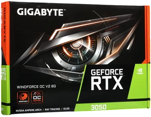 Видеокарта Gigabyte (GV-N3050WF2OCV2-8GD) GeForce RTX 3050 8GB WINDFORCE OC V2