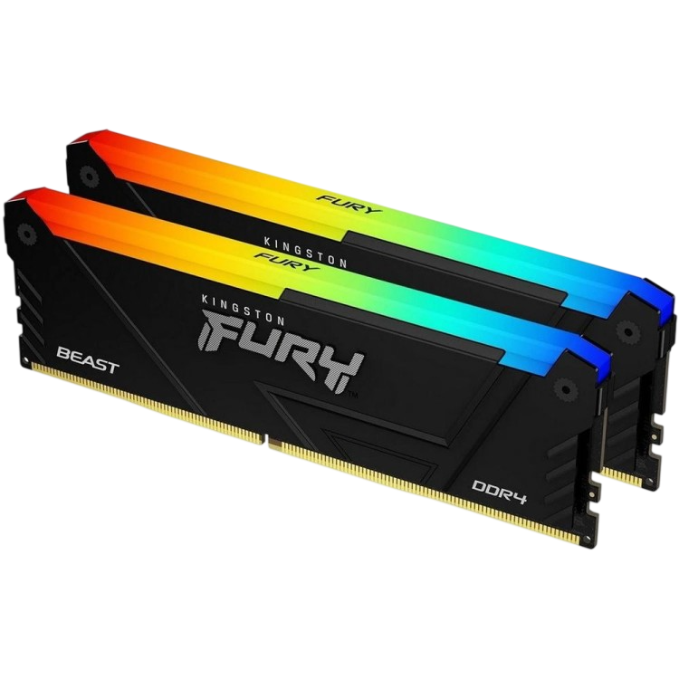 Оперативная память 64 Gb 3600 MHz Kingston FURY Beast RGB Black XMP (KF436C18BB2AK2/64)