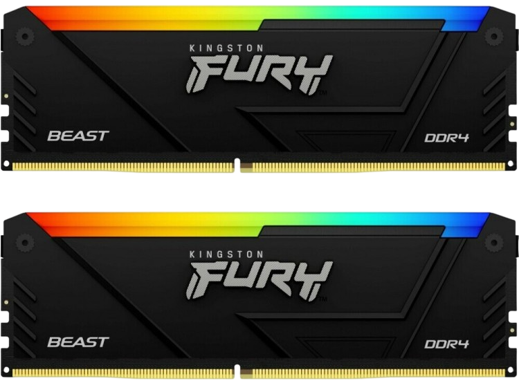 Оперативная память 64 Gb 3600 MHz Kingston FURY Beast RGB Black XMP (KF436C18BB2AK2/64)