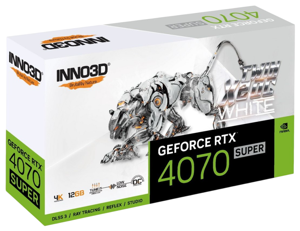 Видеокарта INNO3D (N407S2-126XX-186162W) GeForce RTX 4070 SUPER 12GB TWIN X2 OC White