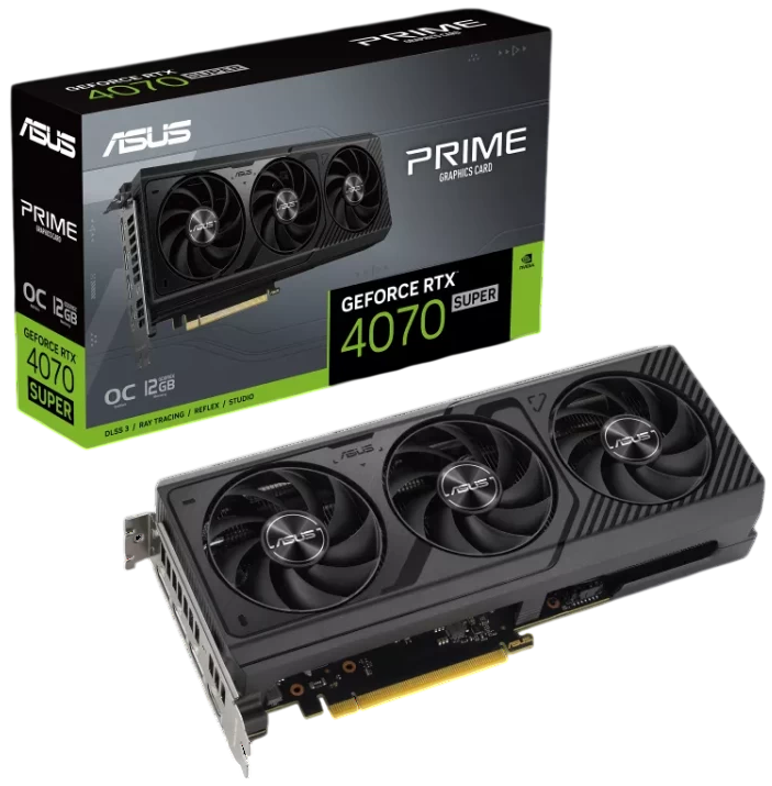 Видеокарта ASUS (PRIME-RTX4070S-O12G) GeForce RTX 4070 SUPER 12GB PRIME OC (90YV0KC6-M0NA00)