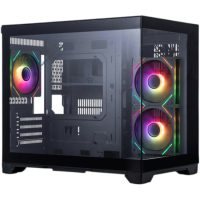 Компьютерный корпус 1STPLAYER MEGAVIEW MV6-TP ARGB Black (MV6-TP-BK-2FC7R-1FC7)