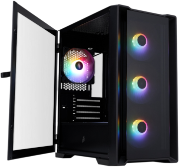 Компьютерный корпус 1STPLAYER TRILOBITE T4-G GLASS FRGB Black (T4-G-BK-4F1)