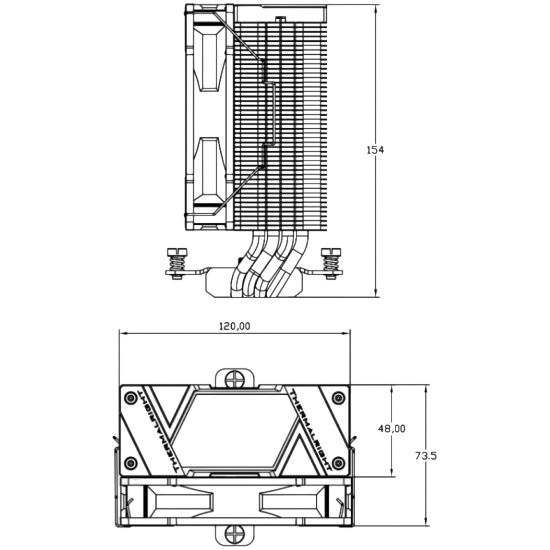 Кулер для процессора Thermalright Assassin Spirit 120 Vision ARGB Black (TRAS120VAB)