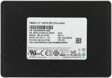 Твердотельный накопитель Samsung 3840 Gb ENTERPRISE (MZQL23T8HCLS-00A07)
