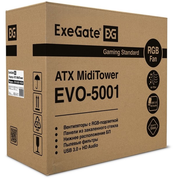 Компьютерный корпус ExeGate EVO-5001 RGB EX289018RUS