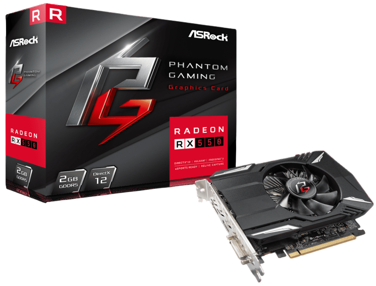 Видеокарта AsRock (PG RADEON 550 2G) Radeon RX 550 2GB Phantom Gaming