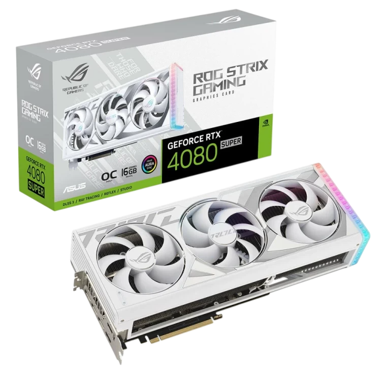 Видеокарта ASUS (ROG-STRIX-RTX4080S-O16G-WHITE) GeForce RTX 4080 SUPER 16GB ROG STRIX White OC (90YV0KB2-M0NA00)