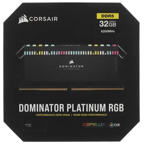 Оперативная память 32 Gb 6200 MHz Corsair DOMINATOR PLATINUM RGB (CMT32GX5M2X6200C36)