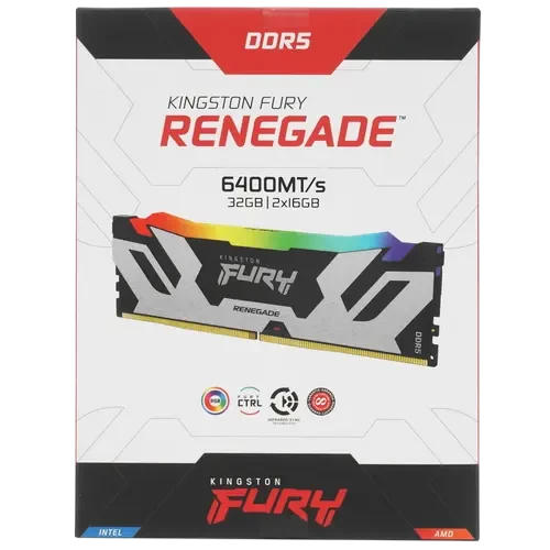 Оперативная память 32 Gb 6400 MHz Kingston FURY Renegade RGB (KF564C32RSAK2-32)