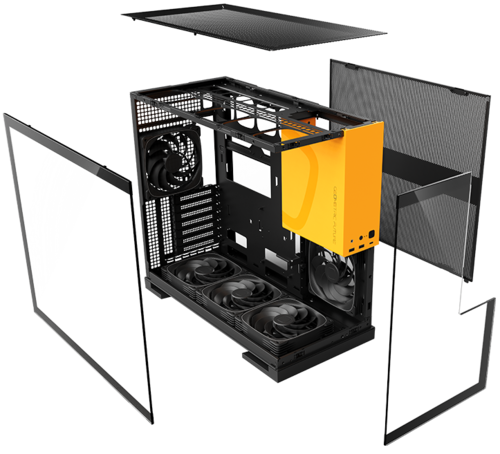 Компьютерный корпус Geometric Future Model 5 ARGB Black Yellow with fans (1AM5WKBY01100)