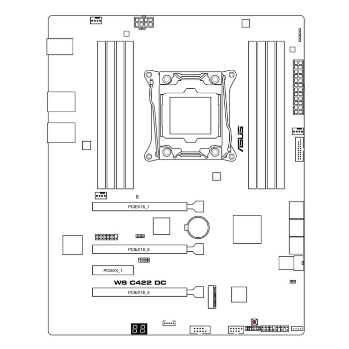 Материнская плата ASUS WS C422 DC 90SB08J0-M0UBN0