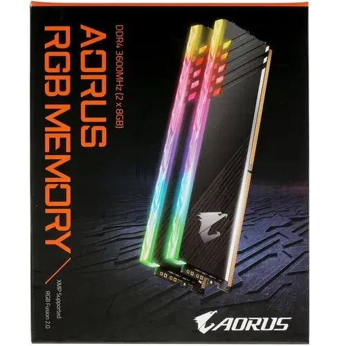 Оперативная память 16 Gb 3600 MHz GIGABYTE AORUS RGB Silver (GP-AR36C18S8K2HU416R)