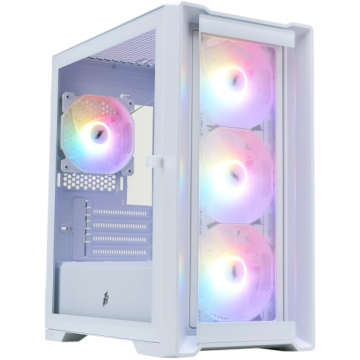 Компьютерный корпус 1STPLAYER TRILOBITE T4-G GLASS FRGB White (T4-G-WH-4F1-W)